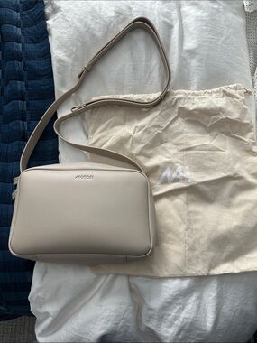 Monos Metro Light Ivory Leather Crossbody Bag